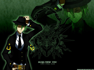 Man black suit hat green 2 - eizan kikukawa free wallpaper