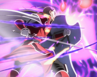 Man red black outfit sword 5 - outfit holding free wallpaper