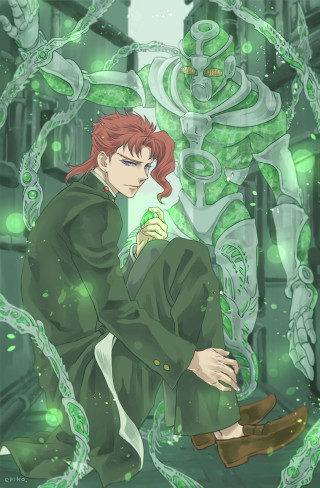 Man sitting ground green background - eizan kikukawa free wallpaper for mobile