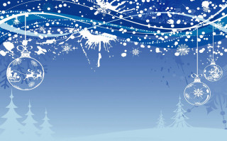 Blue christmas background snowflakes ornaments - string free wallpaper