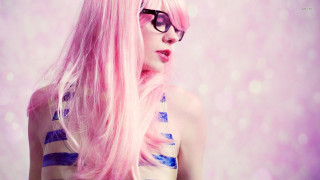 Woman pink hair glasses pink - pink hair and glasses free wallpaper