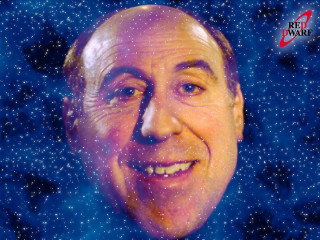 Smiling man blue background stars - alan pollack free wallpaper