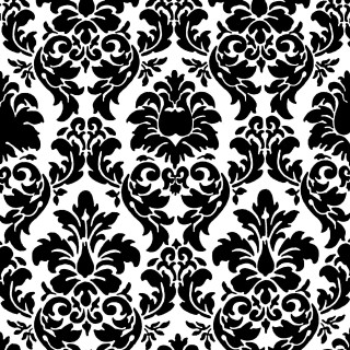 Black white damask pattern large 2 - modern free wallpaper for tablet