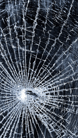 Cracked glass window black white - free rain wallpaper for mobile