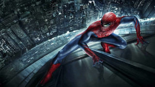 Man spider suit ledged city - a ledge in a city free wallpaper