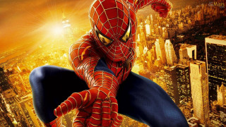 Spiderman flying city night sunset - a spider man free wallpaper