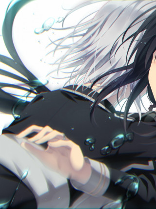 Woman long hair black jacket 2 - a black jacket free wallpaper for mobile