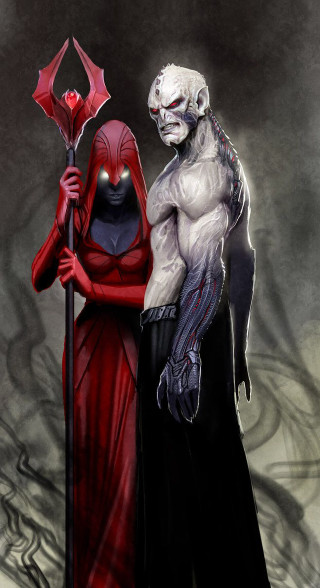 Demonic couple dark background demon - aleksi briclot free wallpaper for mobile