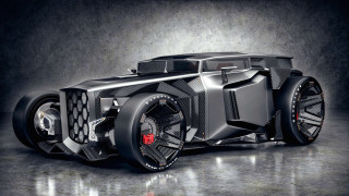 Futuristic car red brake black - a black body free wallpaper