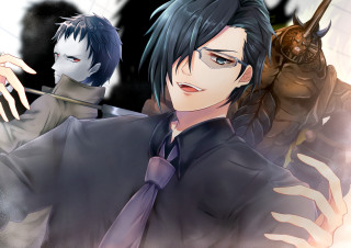 Man demon suit tie standing - cedric seaut keos masons free wallpaper for desktop