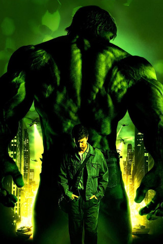 Man hulk poster city background - fantastic realism free wallpaper for mobile