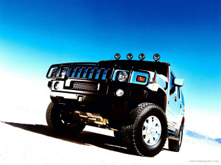 Black hummer truck beach blue - a sandy beach free wallpaper