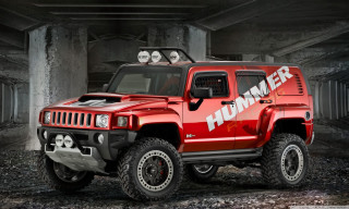 Red hummer truck parking garage - top of its free wallpaper