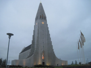 Large white building clock light - modernism free wallpaper