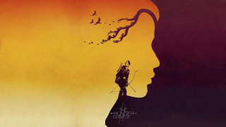 Woman profile tree birds yellow - analytical art free wallpaper for desktop
