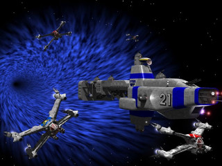 Space station blue spiral black - war free wallpaper