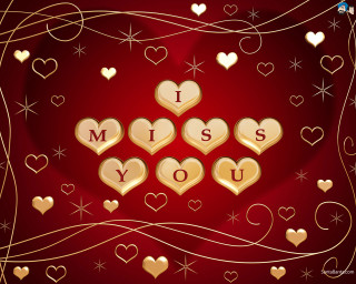 Red background hearts i miss - net art free wallpaper