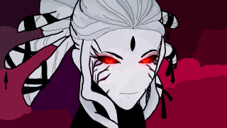 Woman red eyes white hair - a red eye free wallpaper for desktop