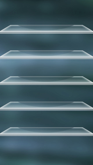 Glass shelves black blue background - a white line free wallpaper for mobile