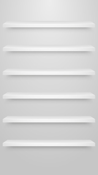 White shelf five shelves light - a minimalist painting free wallpaper for mobile