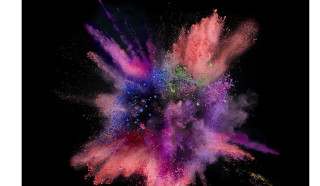 Colorful explosion powder black background 4 - a white border free wallpaper