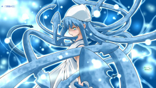 Anime bluehair whitehat blueribbon bluebackground - a blue ribbon free wallpaper
