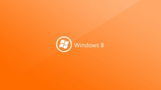Windows 8 logo orange background - 8 k hd free wallpaper