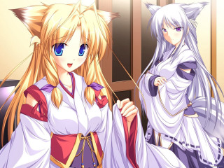 Anime characters white purple outfits - blonde hair free wallpaper