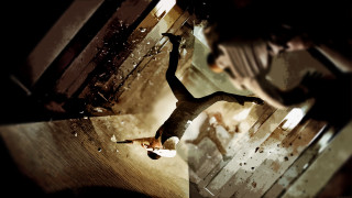 Jumping person clock room standing - action scene free wallpaper