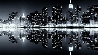 City skyline reflection water night 6 - harlem renaissance free wallpaper