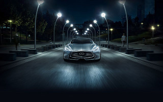 Car night street lights person - rim free wallpaper