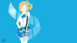 Woman short skirt scissors blue - a short skirt holding free wallpaper