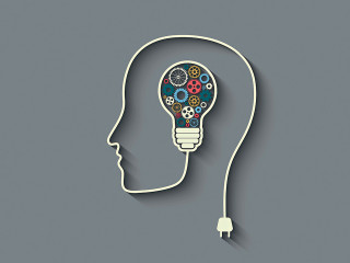 Light bulb gears shadow head - a light bulb free wallpaper for desktop