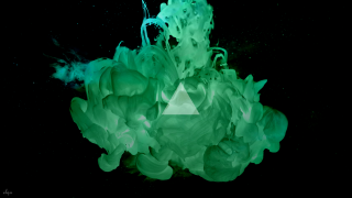 Triangle smoke green substance air - shaped free wallpaper for desktop