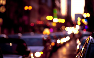 City street traffic night lights 17 - the side of the street free wallpaper