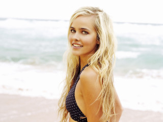 Woman bikini beach ocean surfboard 4 - free beach wallpaper for desktop