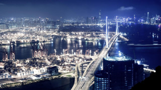 City night bridge lights buildings - building free wallpaper for desktop