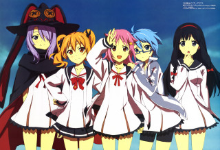 Anime girls blue sky clouds 4 - ayo free wallpaper