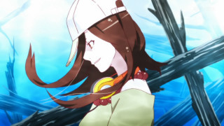 Girl brown hair white hat - tie free wallpaper