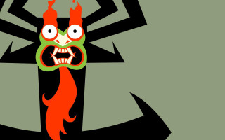 Demon cartoon green tail fire - a demon face free wallpaper