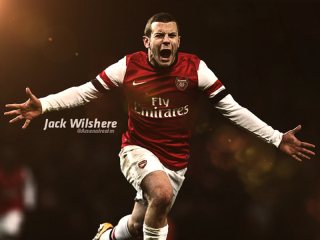 Soccer player red white uniform - open free wallpaper