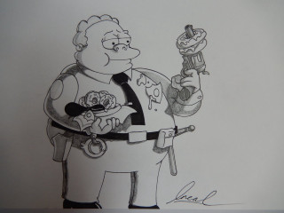 Cartoon character gun cupcake police - a police uniform free wallpaper