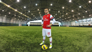 Man soccer field ball helmet - his hand and a helmet free wallpaper