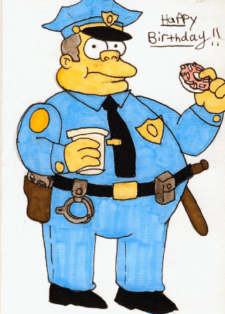 Police officer donut coffee happy - a happy birthday free wallpaper