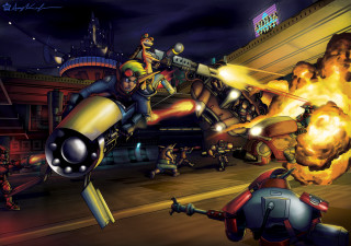 Video game scene man shooting - a video game scene free wallpaper
