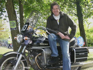 Man motorcycle park trees background - in the foreground free wallpaper
