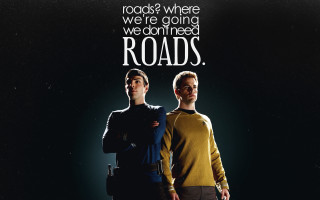 Two men quote roads where - the back of them free wallpaper