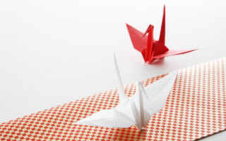 Red origami crane white origami - bird free wallpaper for desktop
