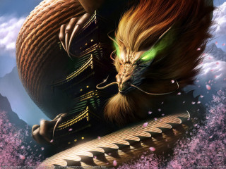 Dragon large head hairy back - a large head free wallpaper for desktop