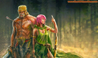 Pink hair forest epic fantasy - epic fantasy character art free wallpaper for desktop